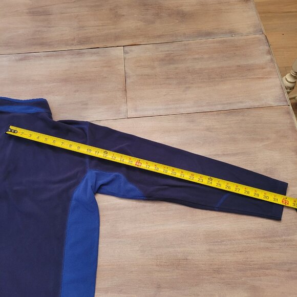 Columbia Pullover Men Large Blue Two Tone 1/4 Zip Fleece Hiking Outdoors - Picture 7 of 8
